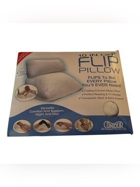 10-in-1 Flip Pillow — White Multi-Function Support Pillow